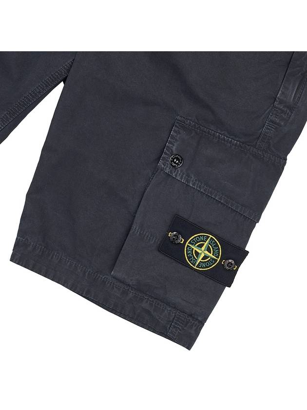 Men's Logo Patch Cargo Bermuda Shorts Steel Grey - STONE ISLAND - BALAAN 6