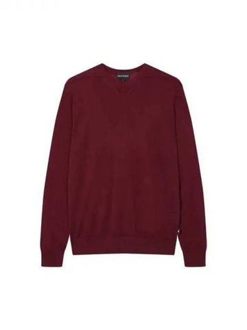 Men s wool blend crew neck knit burgundy 270913 - EMPORIO ARMANI - BALAAN 1