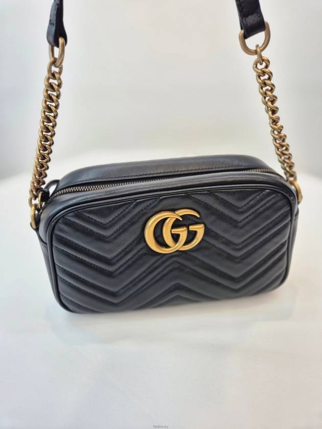 GG Marmont Matelasse Leather Cross Bag Black 447632 - GUCCI - BALAAN 6