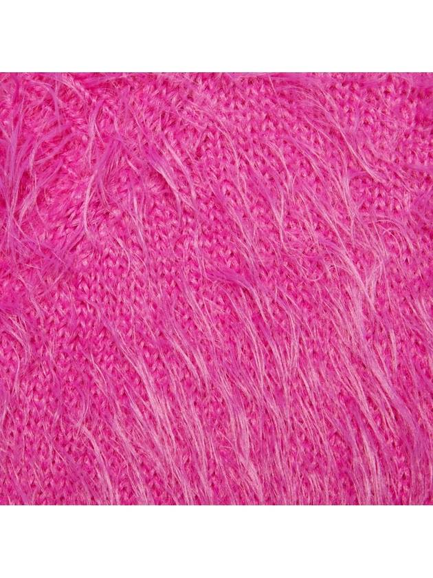 Women's Brushed Mohair Wool Cardigan Pink - GUCCI - BALAAN.