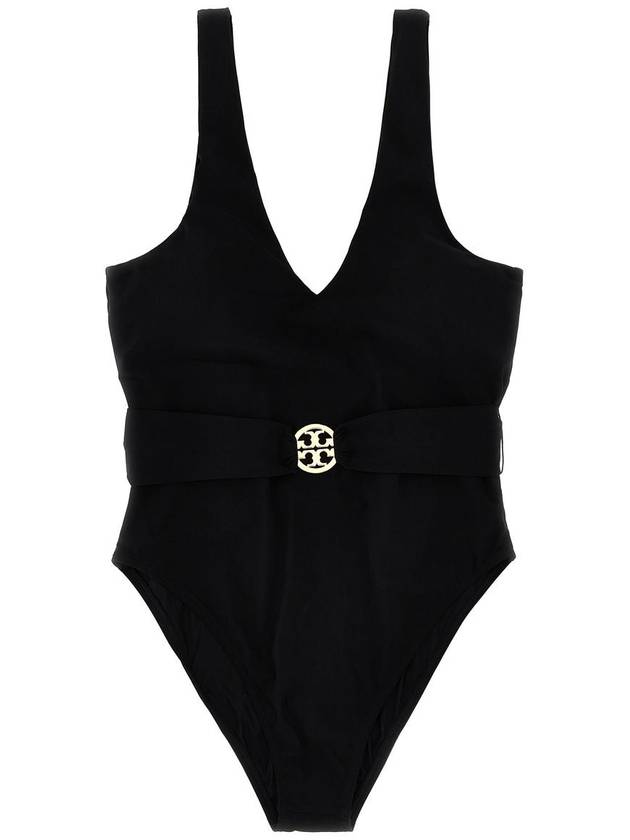 Miller Plunge One Piece Swimsuit Black - TORY BURCH - BALAAN 3