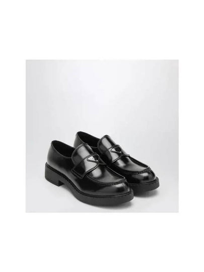 Triangular logo chocolate brushed leather loafers 2DE127000055 P F0002 - PRADA - BALAAN 2