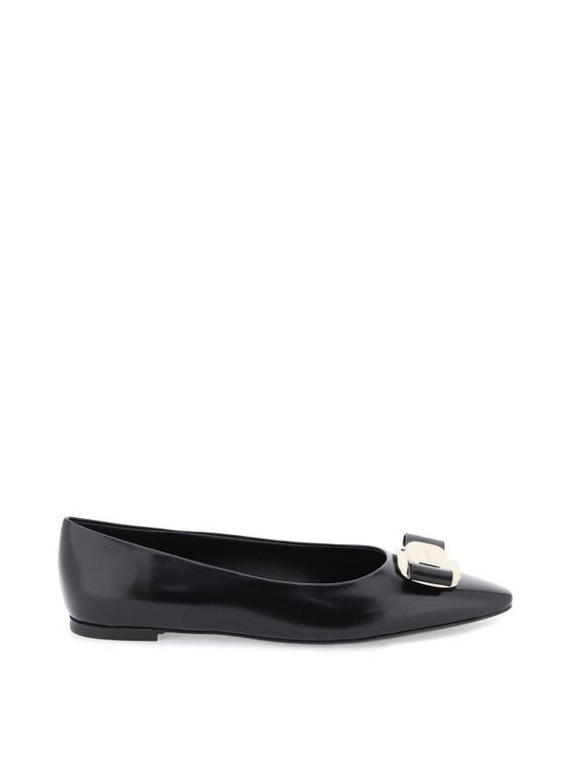 New Vara Plate Ballet Flat Black - SALVATORE FERRAGAMO - BALAAN 1