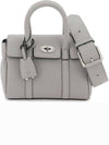 Bayswater Mini Heavy Grain Shoulder Bag Pale Grey - MULBERRY - BALAAN 2