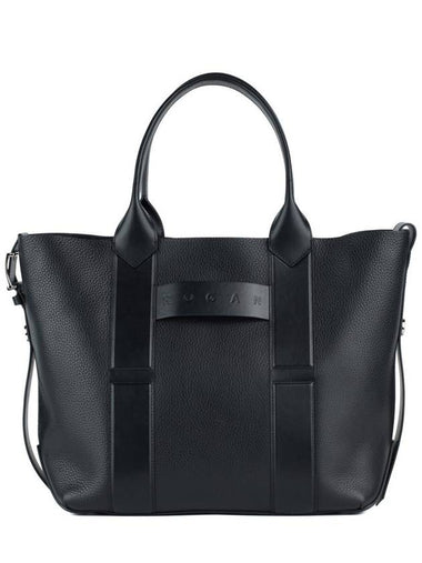 Hogan Black Script Medium Shopping Bag - HOGAN - BALAAN 1