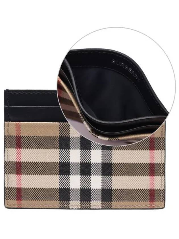 Sandon Check Single Card Wallet Beige - BURBERRY - BALAAN 2