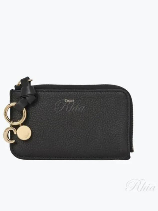 Alphabet Half Zipper Leather Card Wallet  Black - CHLOE - BALAAN 2