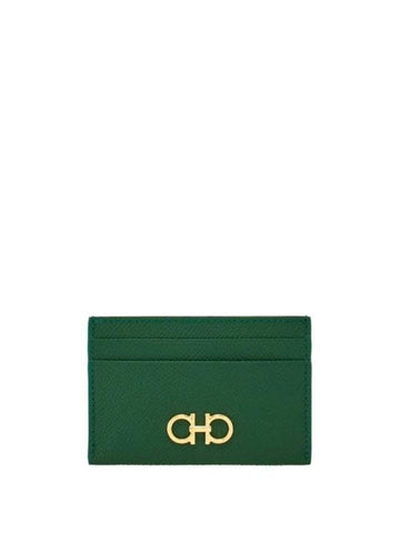 Gancini Card Wallet Forest Green - SALVATORE FERRAGAMO - BALAAN 1