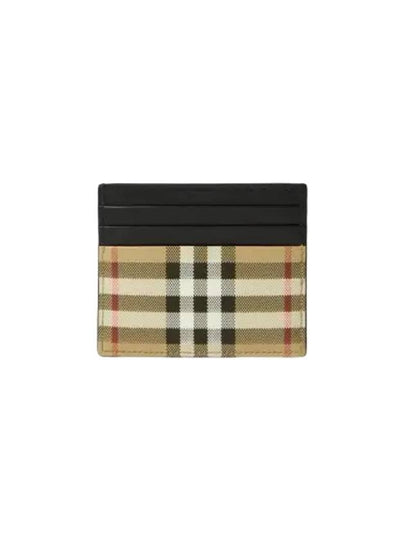 Check Leather Card Wallet Beige - BURBERRY - BALAAN 2