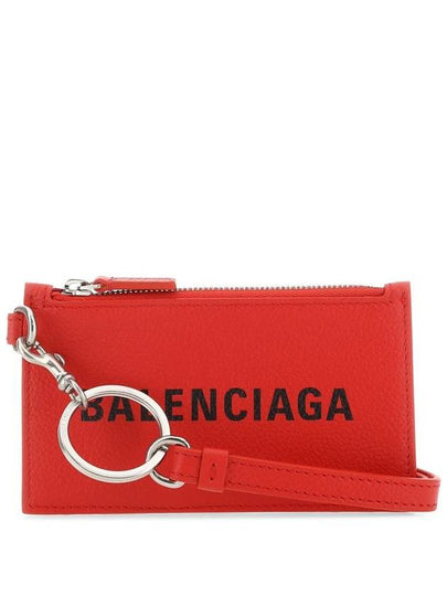 Logo Zipper Strap Calfskin Card Wallet Red - BALENCIAGA - BALAAN 2