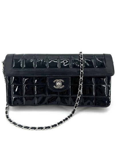 Patent chocolate bar baguette bag shoulder - CHANEL - BALAAN 2