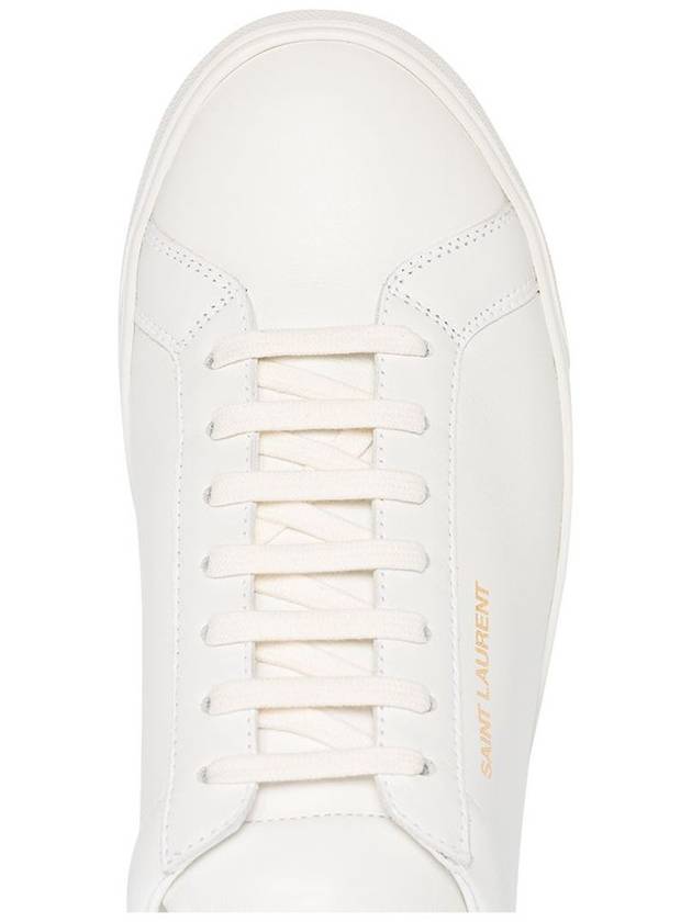 Men's Andy Leather Low Top Sneakers White - SAINT LAURENT - BALAAN 5