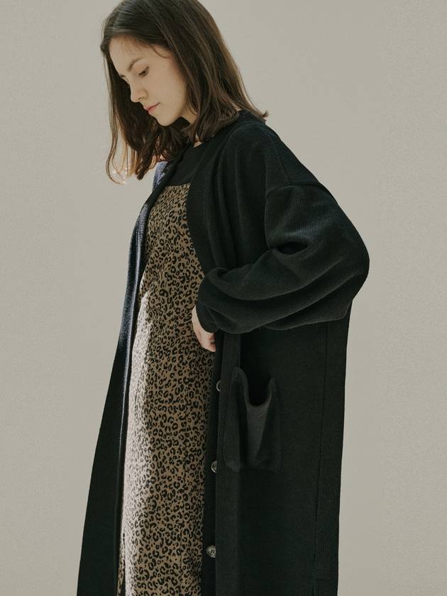 Oversize Long Knit Cardigan Black - AVANT-G - BALAAN 5