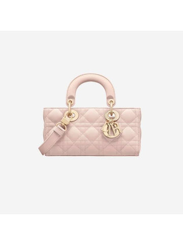 Lady D Joy Cannage Small Lambskin Tote Bag Powder Pink - DIOR - BALAAN 1