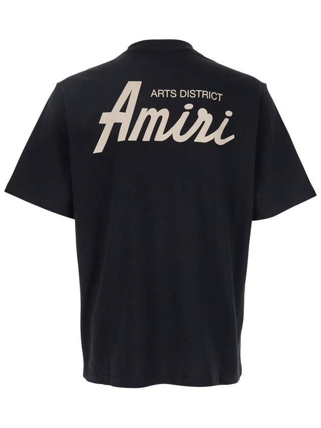 'City'Black Crewneck T-Shirt With Logo Detail On The Front And Maxi Logo Print On The Rear In Cotton Man - AMIRI - BALAAN 2