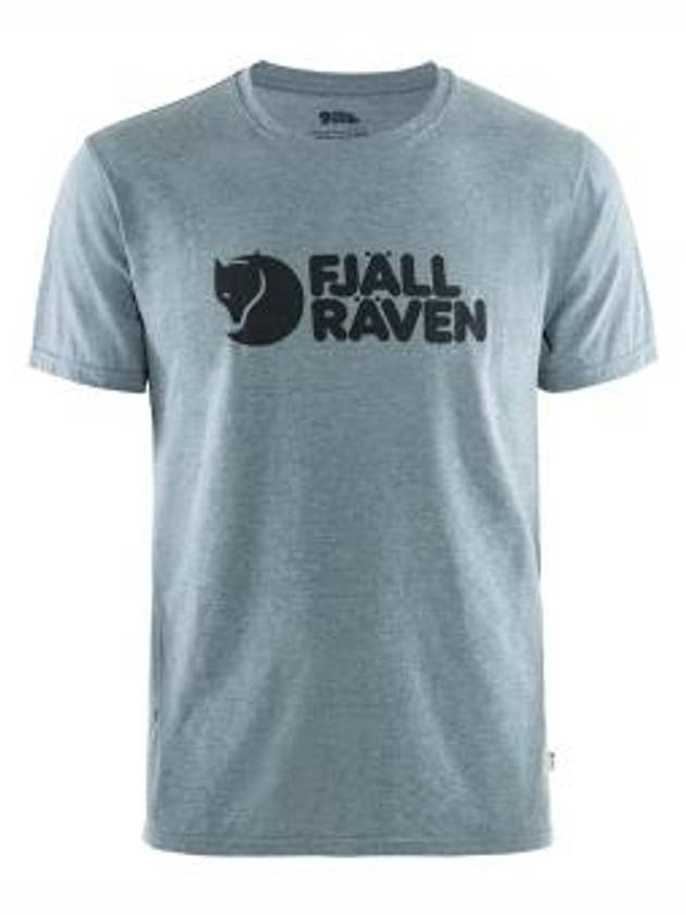 Logo Short Sleeve T-Shirt Ankle Blue Melange - FJALL RAVEN - BALAAN 1