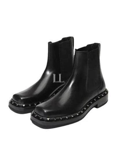 Rockstud Leather Chelsea Boots Black - VALENTINO - BALAAN 2