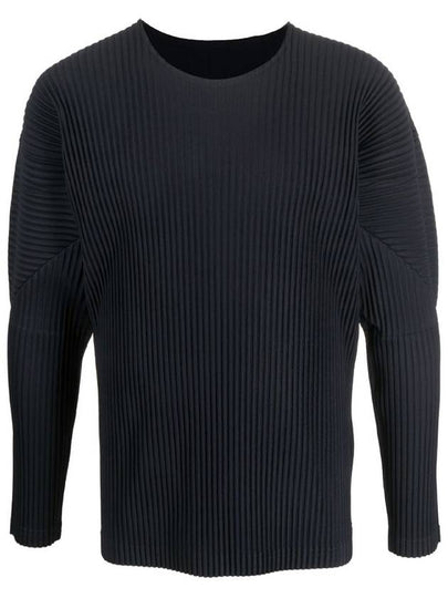 Pleated Long Sleeve T-Shirt Navy - ISSEY MIYAKE - BALAAN 2