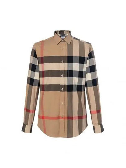 Check Cotton Long Sleeve Shirt Archive Beige - BURBERRY - BALAAN 2