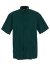 Cotton Oxford Short Sleeve Shirt Green - BURBERRY - BALAAN 2