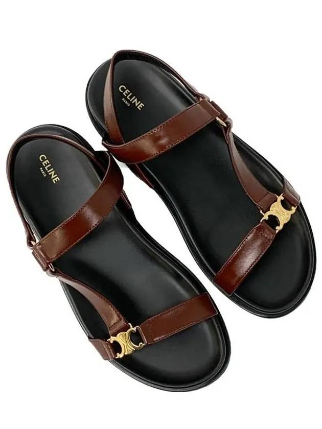 Maud Calfskin Triomphe Sandals Rust - CELINE - BALAAN 7