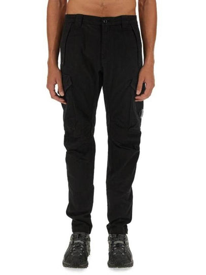 Stretch Sateen Ergonomic Lens Cargo Straight Pants Black - CP COMPANY - BALAAN 2