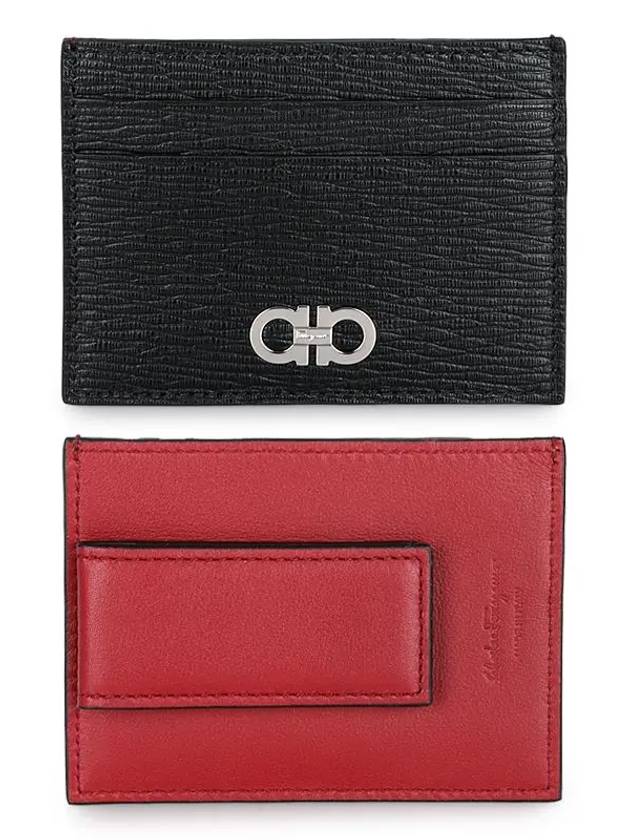 Gancini Card Wallet Black - SALVATORE FERRAGAMO - BALAAN 3