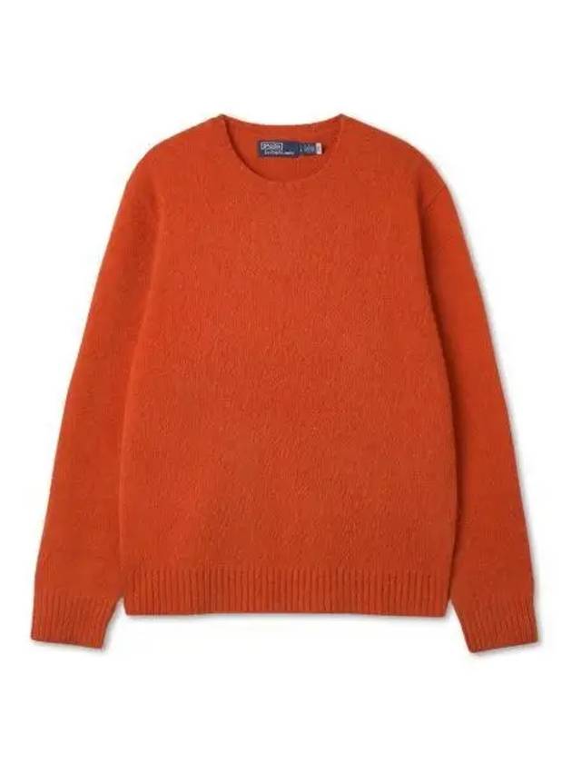 Suede Patch Wool Cashmere Sweater Orange - POLO RALPH LAUREN - BALAAN 1