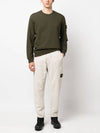 Brushed Cotton Fleece Garment Dyed Crewneck Sweatshirt Olive Green - STONE ISLAND - BALAAN 6