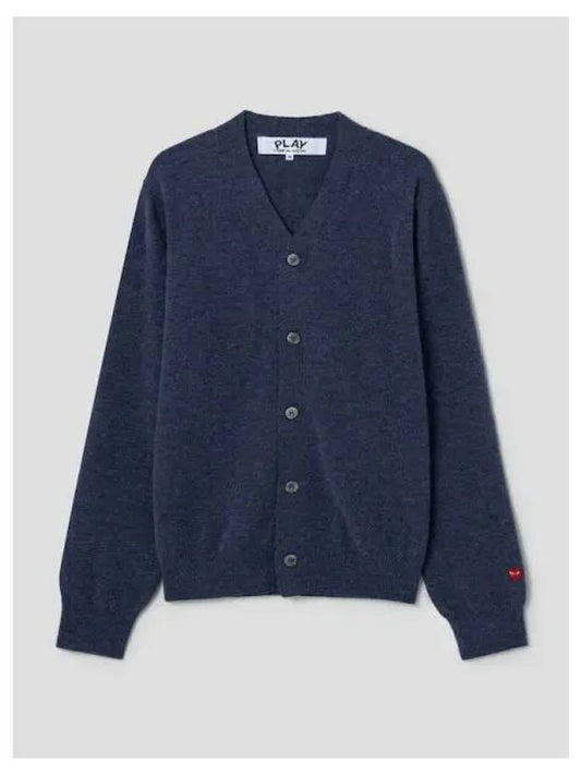 Unisex Pastel Small Red Heart Wappen Spring Fall Cardigan Navy Contemporary Domestic Product GM0024071289545 - COMME DES GARCONS PLAY - BALAAN 1