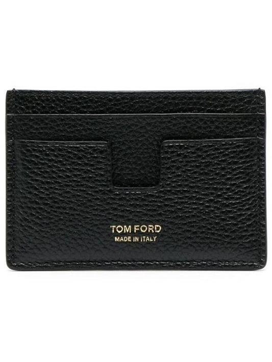 Classic Logo Grain Leather Card Wallet Black - TOM FORD - BALAAN.