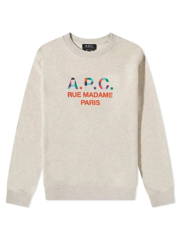 Color Block Logo Sweat Sweatshirt Ecru Ivory - A.P.C. - BALAAN 1