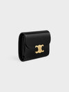 Triomphe Small Flap Half Wallet Black - CELINE - BALAAN 3