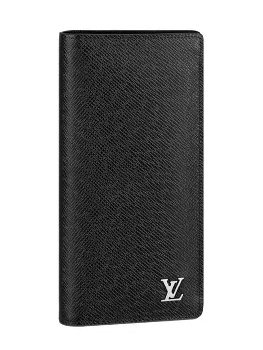 Brazza Wallet Taiga Leather Black - LOUIS VUITTON - BALAAN.