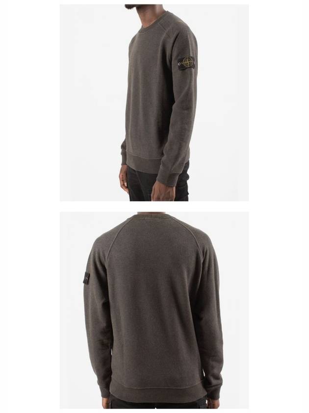 Dust Colour Treatment Crewneck Sweatshirt Dark Khaki - STONE ISLAND - BALAAN 6