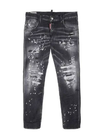 Dsquared 2 Black Diamond Stud Wash Skater Jeans Denim Pants - DSQUARED2 - BALAAN 1