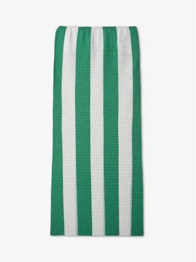 High Waist Stripe H-Line Skirt White Green - SUNNEI - BALAAN 2