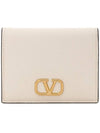 Compact V Logo Signature Calfskin Half Wallet Ivory - VALENTINO - BALAAN 2