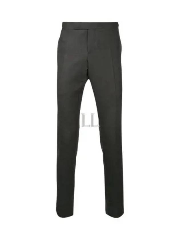 Low Rise Side Tab Wool Slacks Dark Grey - THOM BROWNE - BALAAN 2