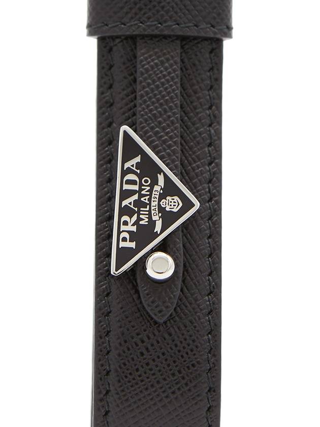 Saffiano Leather Key Holder Black - PRADA - BALAAN 6