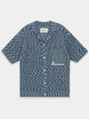 Two-tone Twisted Knit Short Sleeve Shirt Navy - KINETO - BALAAN 3