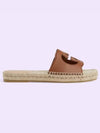 Interlocking G Cutout Slide Slippers Brown - GUCCI - BALAAN 3