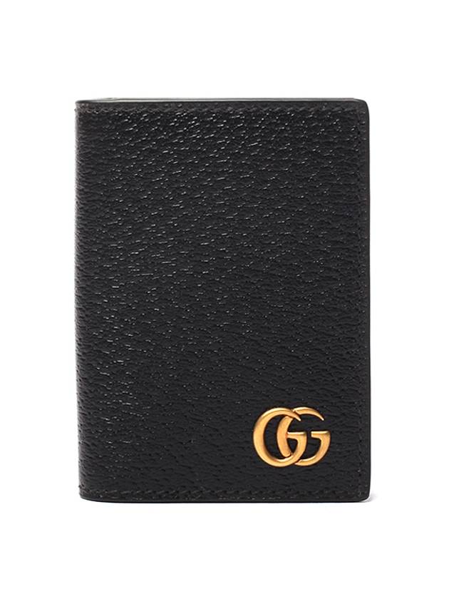 GG Marmont Leather Card Wallet Black - GUCCI - BALAAN 2