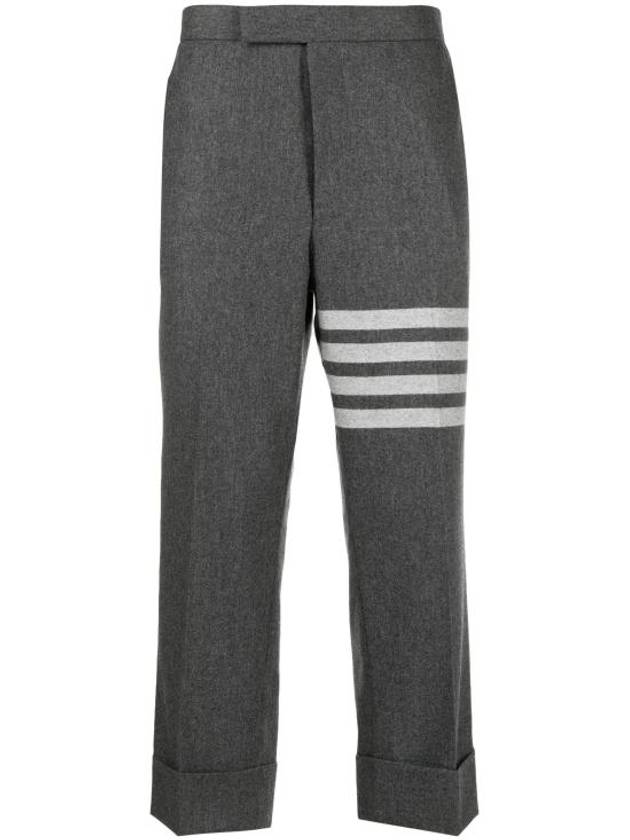 Bar Low Waist Tailored Straight Pants Med Grey - THOM BROWNE - BALAAN 2