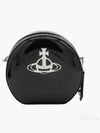 Silver Logo Shiny Mini Round Cross Bag Black - VIVIENNE WESTWOOD - BALAAN 2