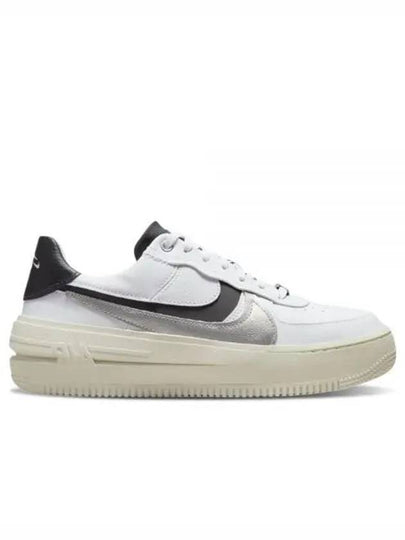 Women's Air Force 1 Platform Low Top Sneakers White Metallic Silver - NIKE - BALAAN 2