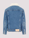 Fake Fur Trucker Denim Jacket Vintage Blue - AMI - BALAAN 3