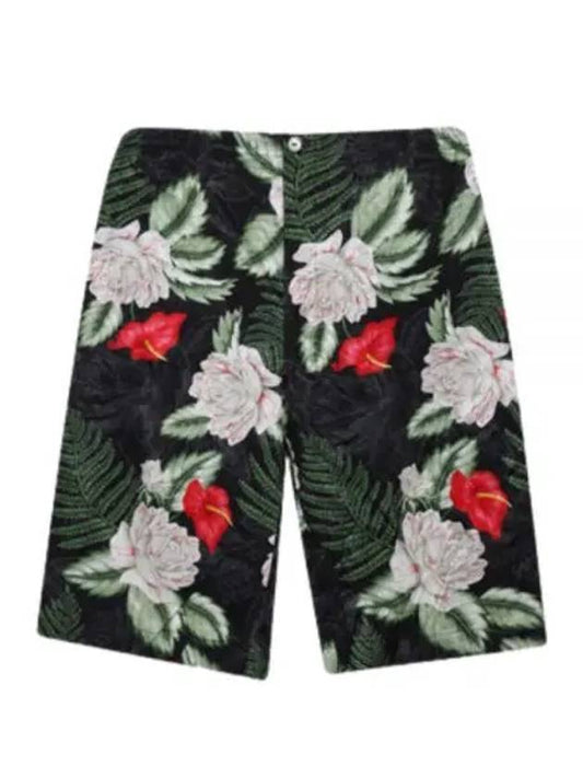 Men's Hawaiian Print Viscose Shorts Green Red White - GUCCI - BALAAN 2