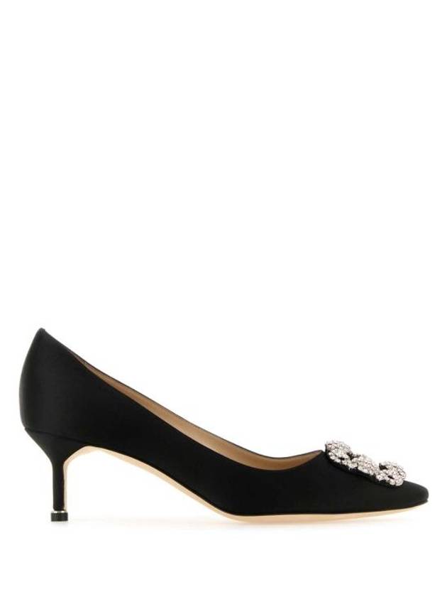 Women s Satin Jewel Buckle Heel Pumps HANGISICLC9XX0315 BLCK Black BPG - MANOLO BLAHNIK - BALAAN 1