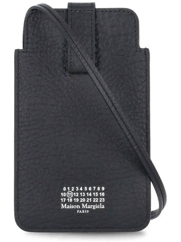 Grain Leather Stitch Strap Phone Case Black - MAISON MARGIELA - BALAAN 1